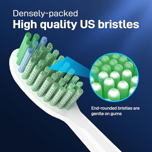 Toothbrush Replacement Heads Compatible with TAO Clean Sonic Electric Toothbrush - Daily Care Whitening Brush Heads Compatible with Taoclean, White