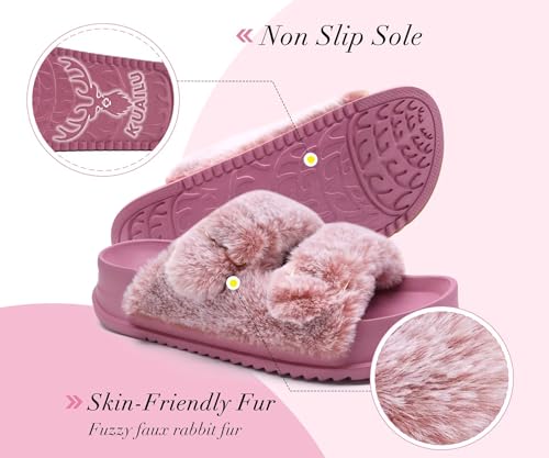 KuaiLu Womens Arch Support Slides Slippers Indoor Outdoor Casual Outfits 10 Lovely Pink (Tip Dyeing)