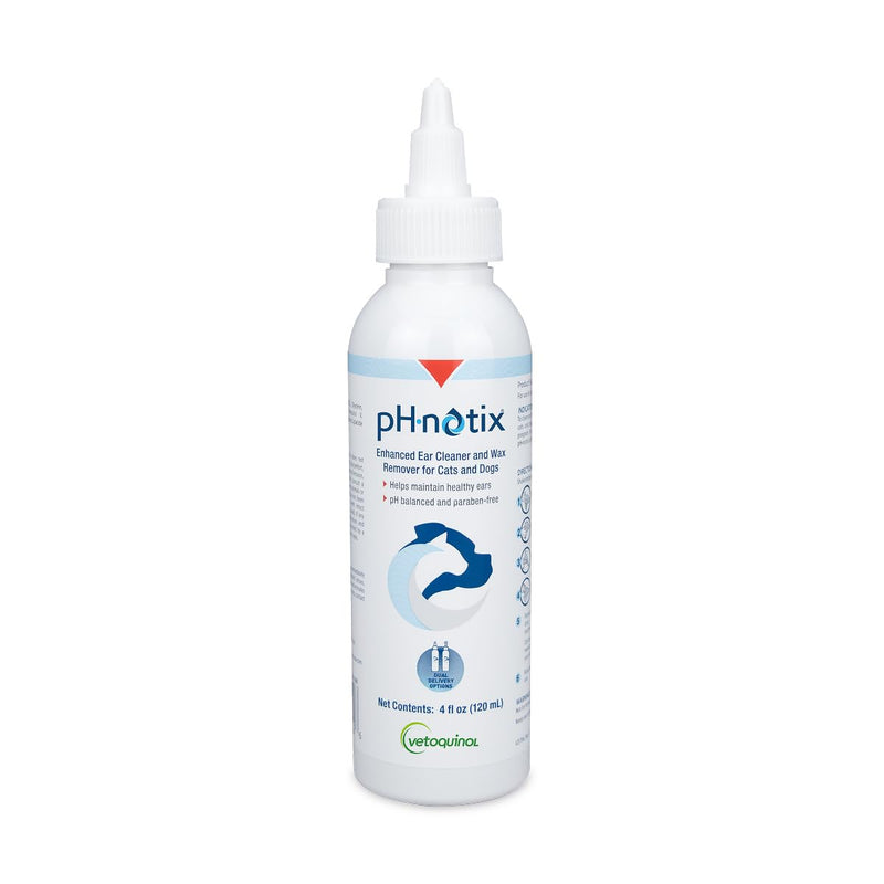 Vetoquinol PH•notix Advanced Ear Cleaner & Wax Remover - Liquid Ear Cleaning Support for Dogs & Cats - Supports Healthy Canals - Fast-Acting & No-Rinse Formula - pH Balanced & Paraben-Free - 4 fl oz