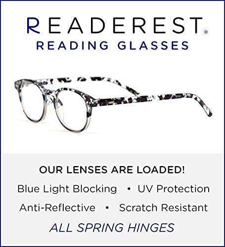 Readerest Blue Light Blocking Reading Glasses (Clear/Black, 1.75 Magnification) - Computer Eyeglasses With Thin Reflective Lens, Antiglare, Eye Strain, UV Protection, Stylish For Men And Women Clear/Black 1.75 x - BeesActive Australia