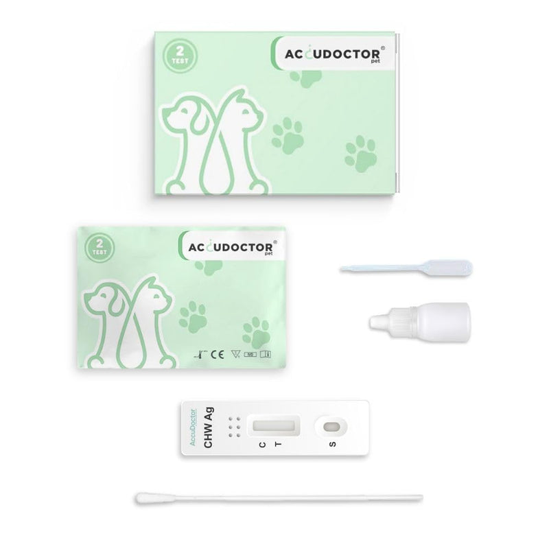 2 Test Accudoctor Heartworm Ag Dirofilariasis CHW Ag Heartworm Disease Dirofilariasis Dirofilaria Pets Dogs Canine Rapid Test Chair Dog Test Dog Dog Pet medium rapid test - BeesActive Australia
