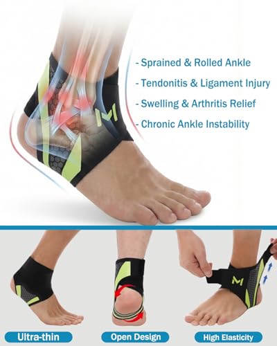 2-Pack Ankle Brace for Men & Women,Adjustable Lace up Ankles Sock,Basketball Ankle Stabilizer with Straps,Orthopedic Compression Sleeve for Plantar Fasciitis Relief,Tendonitis,Sprained(Purple) Purple