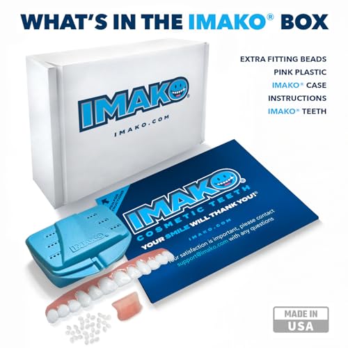 Imako Premium Cosmetic Uppers - 1 Pack - Small, Bleached White - DIY Smile Makeover - Made in USA