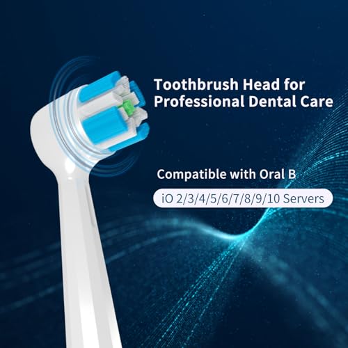 12 Pcs iO Replacement Heads Compatible with Oral B iO Series Electric Toothbrush, Individually Wrapped, White 1 Count (Pack of 12)
