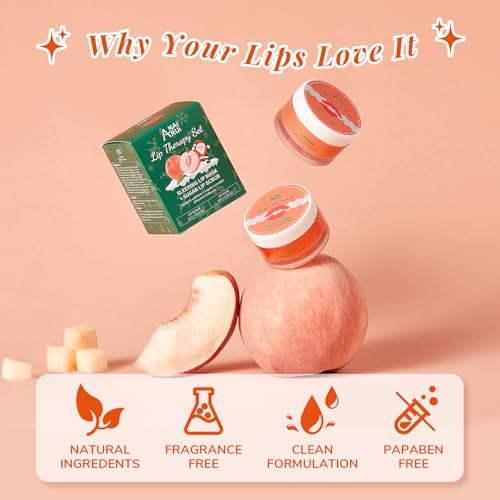 ANAI RUI Lip Scrub & Lip Mask Gift Set, Peach PEACH-Xmas