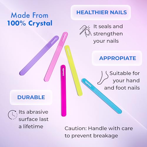 Cristal UP Glass Nail File for Home, Professional Manicure & Pedicure Care Apple Citrus/Green