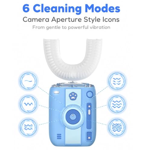 Adult Ultrasonic Electric Toothbrush, u Shaped autobrush Toothbrush Blue