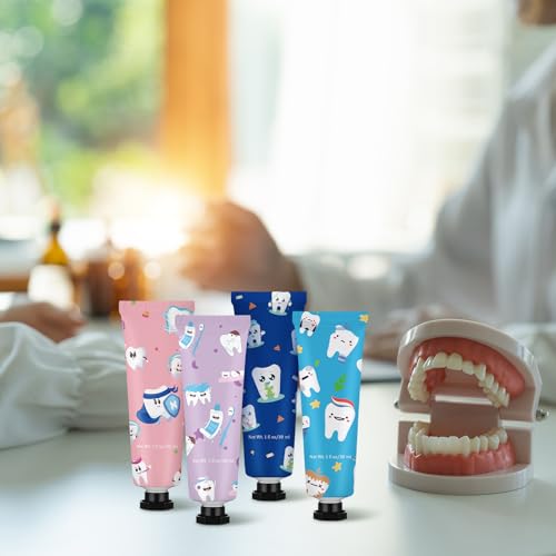 Loopeer 24 Pcs Dental Gifts Bulk Dental Hygienist Gifts Teeth Themed Hand Creams Travel Size Mini Hand Lotion for Women Coworkers World Oral Health Day (Teeth Theme) Teeth Theme
