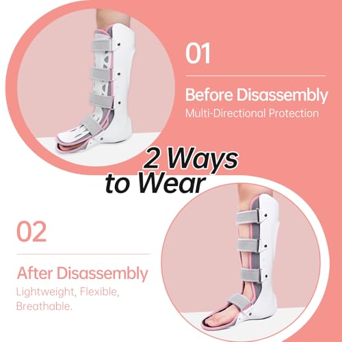 Medical Boots, Ankle Sprain Correction Boots, Ankle Sprain Braces, Walking Boots, Adjustable Splints, Detachable Linings (Long Left Foot)