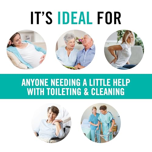 Juvo Toilet Aid - Personal Bottom Wiping Tool, Bathroom Mobility Aid for Disabled, Elderly, and Surgery Recovery - 18" long wand with hygienic cover Original Toilet Aid