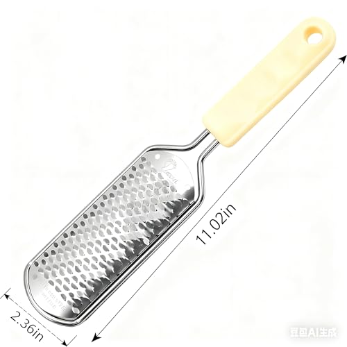 Professional Stainless Steel Foot File, Detachable Pedicure Rasp, Colossal Foot Scrubber for Hard Skin Removal, Wet and Dry Use