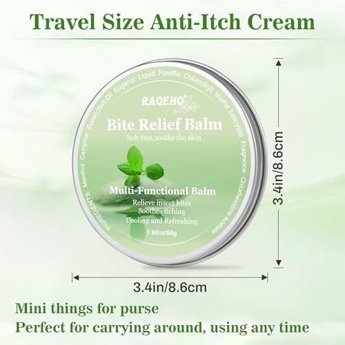 Mosquito Bite Itch Relief Cream 1.98oz Anti Itch Bug Insect After Bite Treatment Cream Travel Sting Sunburn Heat Rash Skin Cooling Stop Itching Balm Summer Camping Hiking Travel Essentials 1.98 Ounce (Pack of 1)