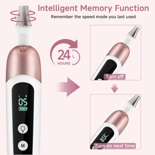 Electric Nail File Set, 9 in 1 Professional Manicure and Pedicure Kit, Cordless Nail Drill for Feet, LCD Display 10 Speeds Electric Nail Drill Machine, Hand Foot Care Tool 1 Pack