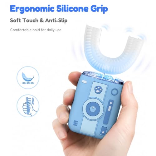 Adult Ultrasonic Electric Toothbrush, u Shaped autobrush Toothbrush Blue