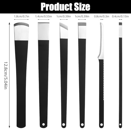 6PCS Ingrown Toenail Removal Kit, Stainless Steel Removal Pedicure Scraper Professional Pedicure Tools Set with Storage Box Callus Shaver Foot Care for Dead Dry Hard Cracked Skin