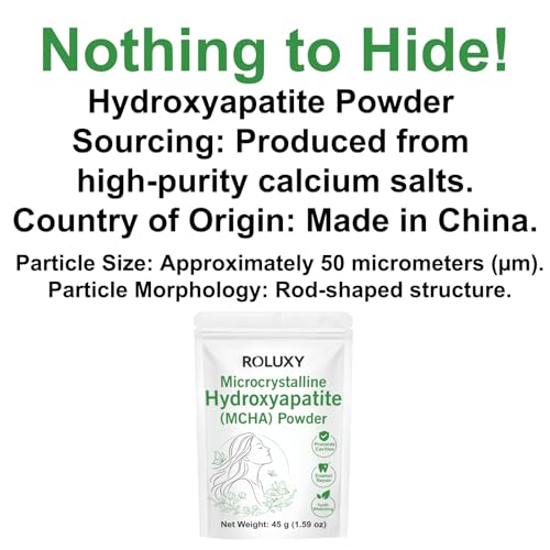 100% Pure Microcrystalline Hydroxyapatite Powder 45g (1.59 oz) | Non-Nano Micro crystalline hydroxyapatite Powder for Teeth | DIY Formulations | unflavored Mcha Crystals 45g (1.59oz)