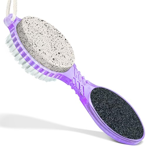 DecorRack 4 in 1 Pedicure Paddle Kit with Pumice Stone, Purple (1 Pack)