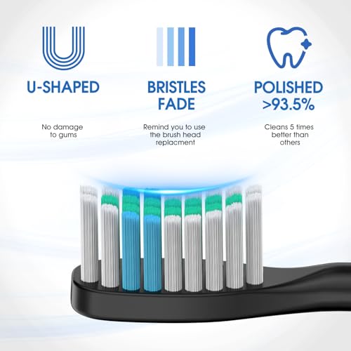 Electric Toothbrush, 40000 VPM Sonic Type for Adults & Teens, Black