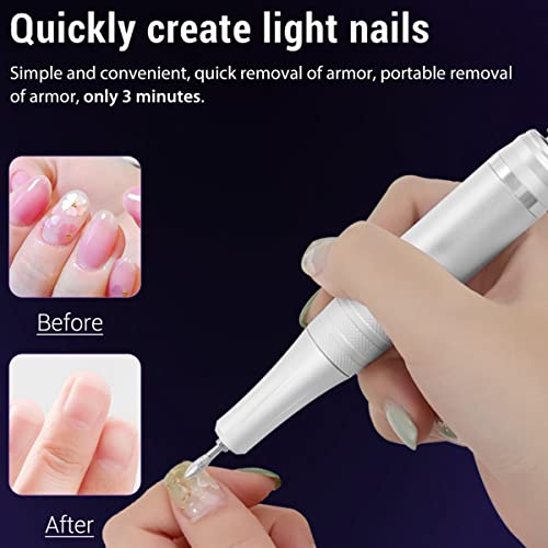 3 in 1 Portable Electric Nail Drill,Compact 35000 RPM Electrical Professional Nail File Kit, Nail Dryer UV Lamp Manicure for Acrylic, Gel Nails, Manicure Pedicure Polishing Shape Tools (Pink) Pink