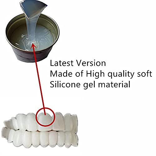 Silicone Gel Snap on Perfect Smile Upper Lower Teeth Tooth Braces White Products with Storage Box, with Mirror (White Box) White box