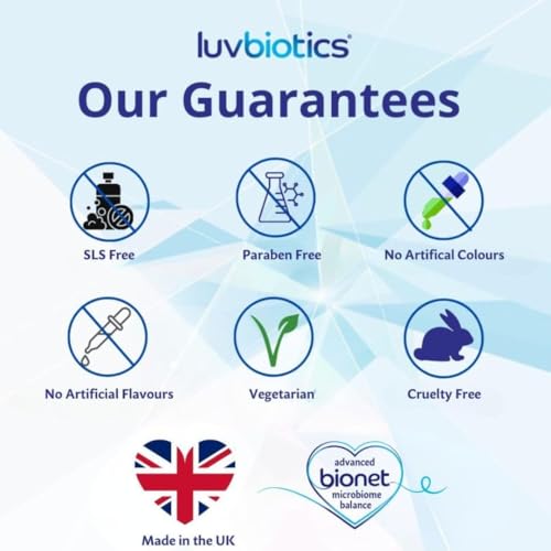 Luv Biotics Daily Oral Care Trio with Probiotics and Xylitol - Mint Lozenge + Original Toothpaste + Mouthwash. Free from Alcohol, Parabens, SLS, Artificial Flavours/Sweeteners/Colours