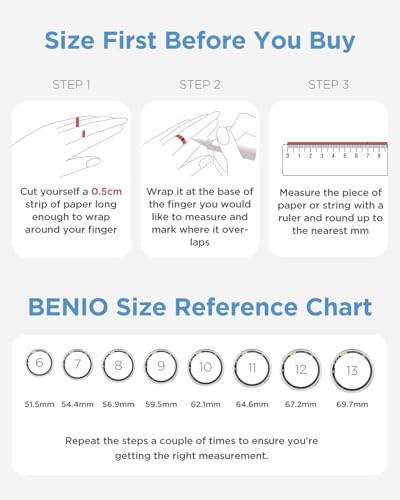 BENIO Gen4 Smart Ring Health & Fitness Tracker Step Counting Sliver 11#