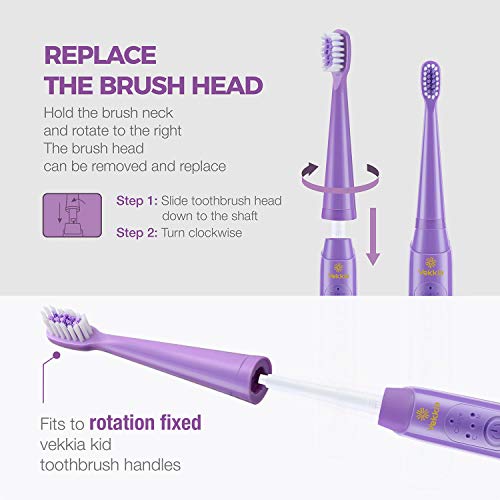 Vekkia Kids Electric Toothbrush and Replacement Heads Purchased Together