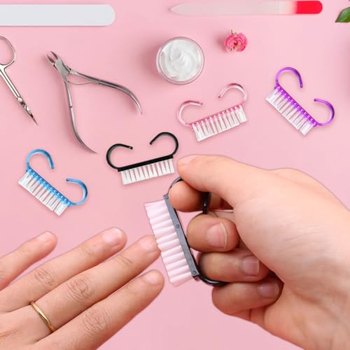 Handle Grip Nail Brush,20 Pieces Black Handle Nail Cleaning Brushes Fingernail Brushes Hand Wash Brush for Toes and Nails Cleaning (4 Color) 4 Color