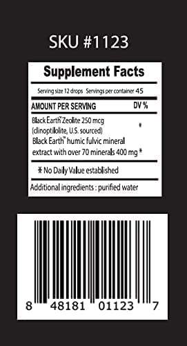 The Food Movement Black Earth Zeolite with Humic Fulvic Acids, Trace Minerals for Gut Health, Immune Support - 1oz Liquid Drops Supplement 1 Fl Oz (Pack of 1) - BeesActive Australia