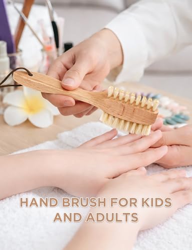 TAKAVU Nail Brush, Dual-Sided Boar Bristle for Fingernails & Toenails White Boar Bristle