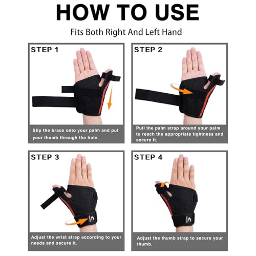 Thumb Brace Right or Left Hand Trigger Thumb Spica Splint Stabilizer Black Hot Pink One Size