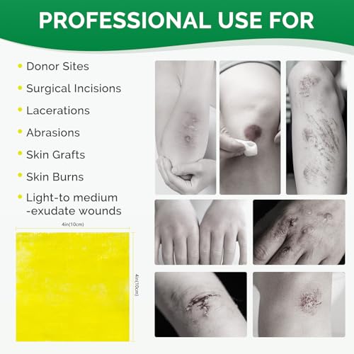 Xeroform Petrolatum Dressing 4"x4" 25 Individual Pack Non Stick Gauze Pads, Medical Grade Non-Adherent Mesh Gauze Wound Dressing for Wound Care, Burns, Lacerations, Skin Grafts 4“ x 4”(25 Packs)