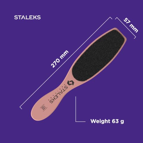 STALEKS Beauty & Care 20/3 Foot File, 100/180 Grit, Pink Callus Remover Straight with Pink Covering