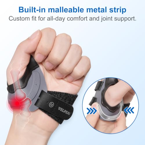 Velpeau CMC Thumb Brace for Arthritis Pain Relief and Support, Right L New Black - Right Large