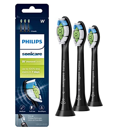 Philips Sonicare Genuine W DiamondClean Toothbrush Heads, 3 Brush Heads, Black, HX6063/95 & Genuine C3 Premium Plaque Control Replacement Toothbrush Heads, 2 Brush Heads, Black, HX9042/95