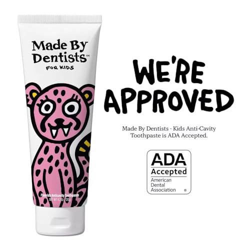 Made By Dentists - Toothpaste for Kids - Cheetah Dust (Strawberry) 3 Pack