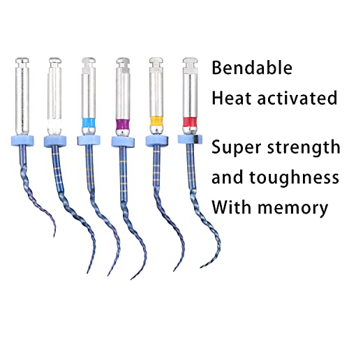 6Pcs S1-F3 Endodontics Files Heat Acticated NiTi Engine Use Super Rotary File 21mm/25mm Endo File (21mm)