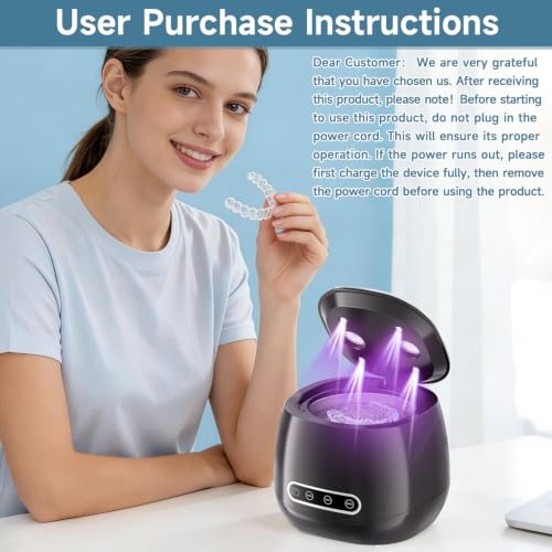 48kHz Ultrasonic Retainer Cleaner for Dentures and Aligners