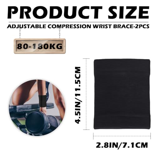 Hand Sleeve, 2 Pcs Elastin Wrist Sleeve, Compression Wrist Sleeve, Unisex Wrist Sleeve for Arthritis, Sports