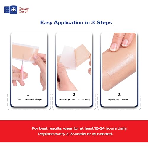 GauzeCare Silicone Scar Tape – 1.6”x60” Roll – Medical-Grade, Reusable, Professional Silicone Scar Tape for Surgical Scars, C-Section, Burns, Keloid, and Acne Scars 1.6"x60" - 1 Roll