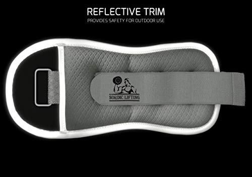 Nordic Lifting Elbow Compression Sleeves (1 Pair) Medium and Ankle/Wrist Weights (1 Pair, Two 1 lbs) Sleek Grey
