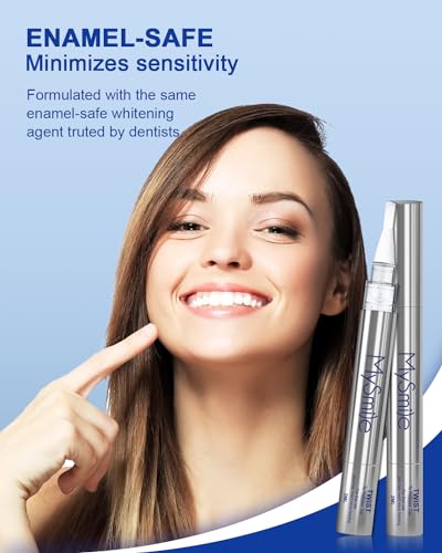 MySmile Teeth Whitening Gel Pen Refill Pack - 3 Non-Sensitive Teeth Whitening Gel - 2Pcs Tooth Whitening Pen Gel - Restores Your Gleaming White Smile