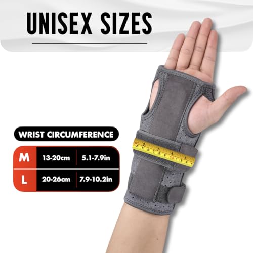 Universal Wrist Brace for Carpal Tunnel Relief – Night Sleep Support Wrist Splint with Metal Splint – Ambidextrous Hand Brace Fits Left and Right Hand – Men & Women Large