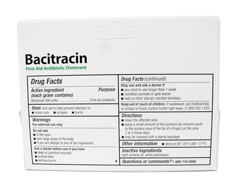 Bacitracin First Aid Ointment 0.5 Ounce (Pack of 2)