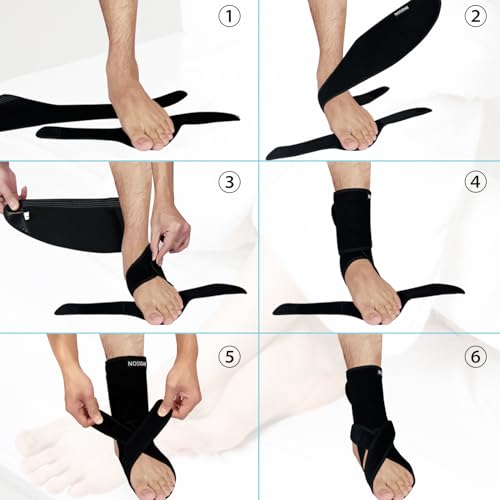 AFO Foot Drop Brace for Walking - Plantar Fasciitis Night Splint Black-Right