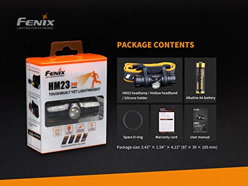 EdisonBright Fenix HM23 V2 300 Lumen LED Headlamp for Camping/Hiking Kids/Children Battery Carry case