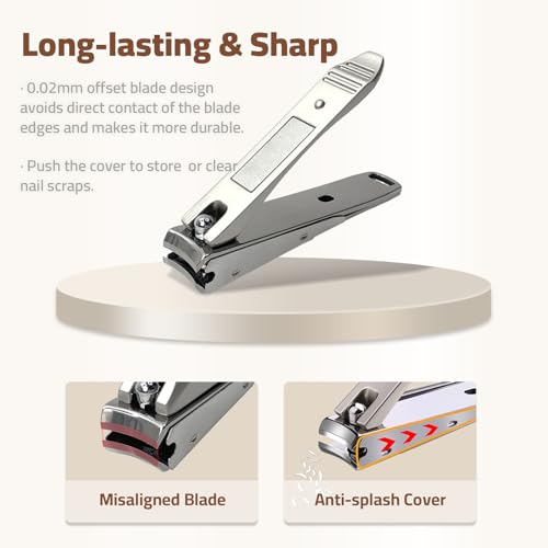 Manicure Kit, 9-in-1 Stainless Steel Professional large Nail Cutters Set Silver-9