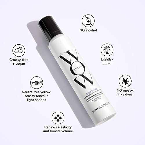 COLOR WOW Color Control Foam – Purple Toning for Blonde Hair