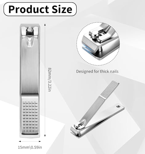 2 Pcs Straight Nail Clipper, Straight Blade Nail Clippers for Thick Nails