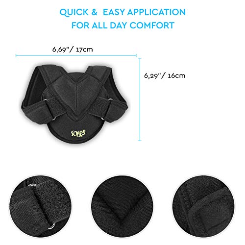 Soles Clavicle Bandage Adjustable, Flexible, Breathable Neoprene - Unisex - Improves Poor Posture & Osteoporosis, Clavicle Brace for Collarbone Injuries (Pediatric)